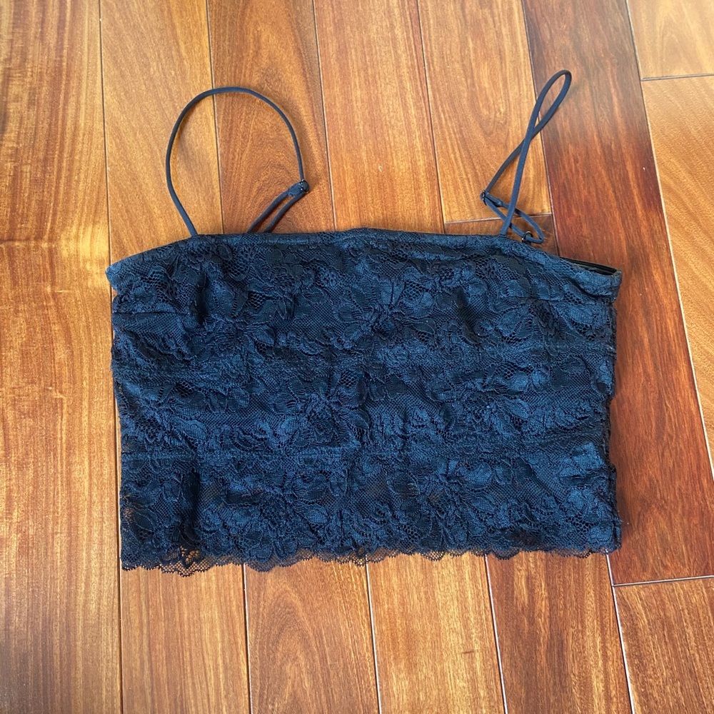 Simons - Papermoon Black Lace Crop Top